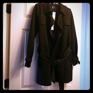 Love token sessair faux suede trench jacket